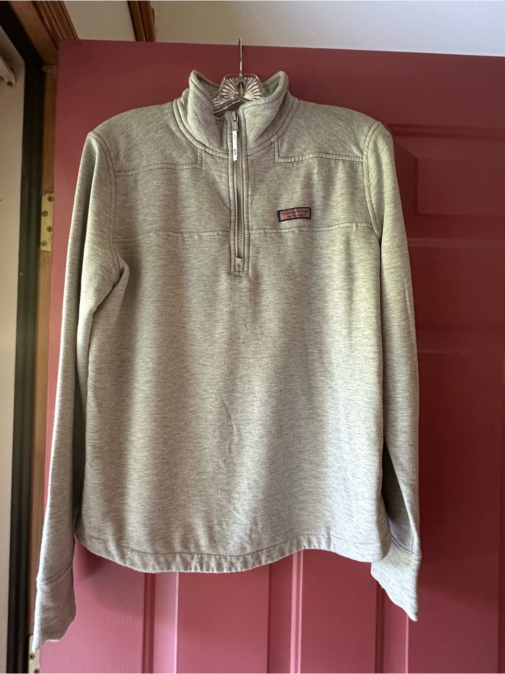 Vineyard Vines Women's Heather Gray Quarter-Zip Shep Shirt